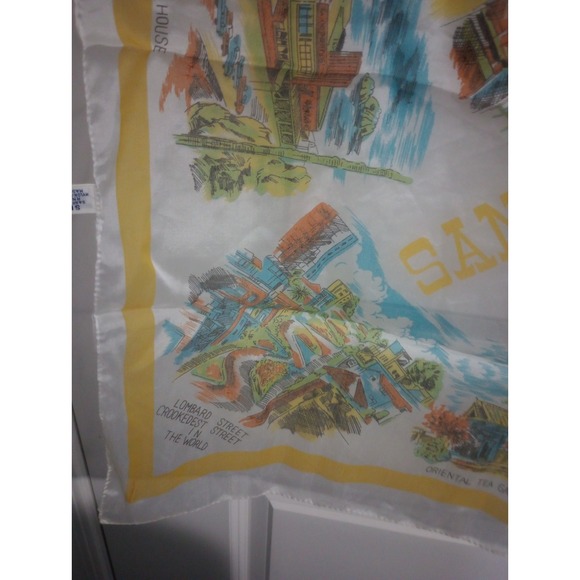Vintage SNCO San Francisco Souvenir Scarf – 26" Square Nylon Made in Japan - Picture 4 of 6